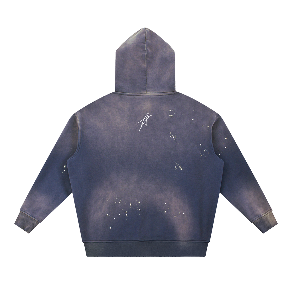 N-S Frayed Fleece Hoodie