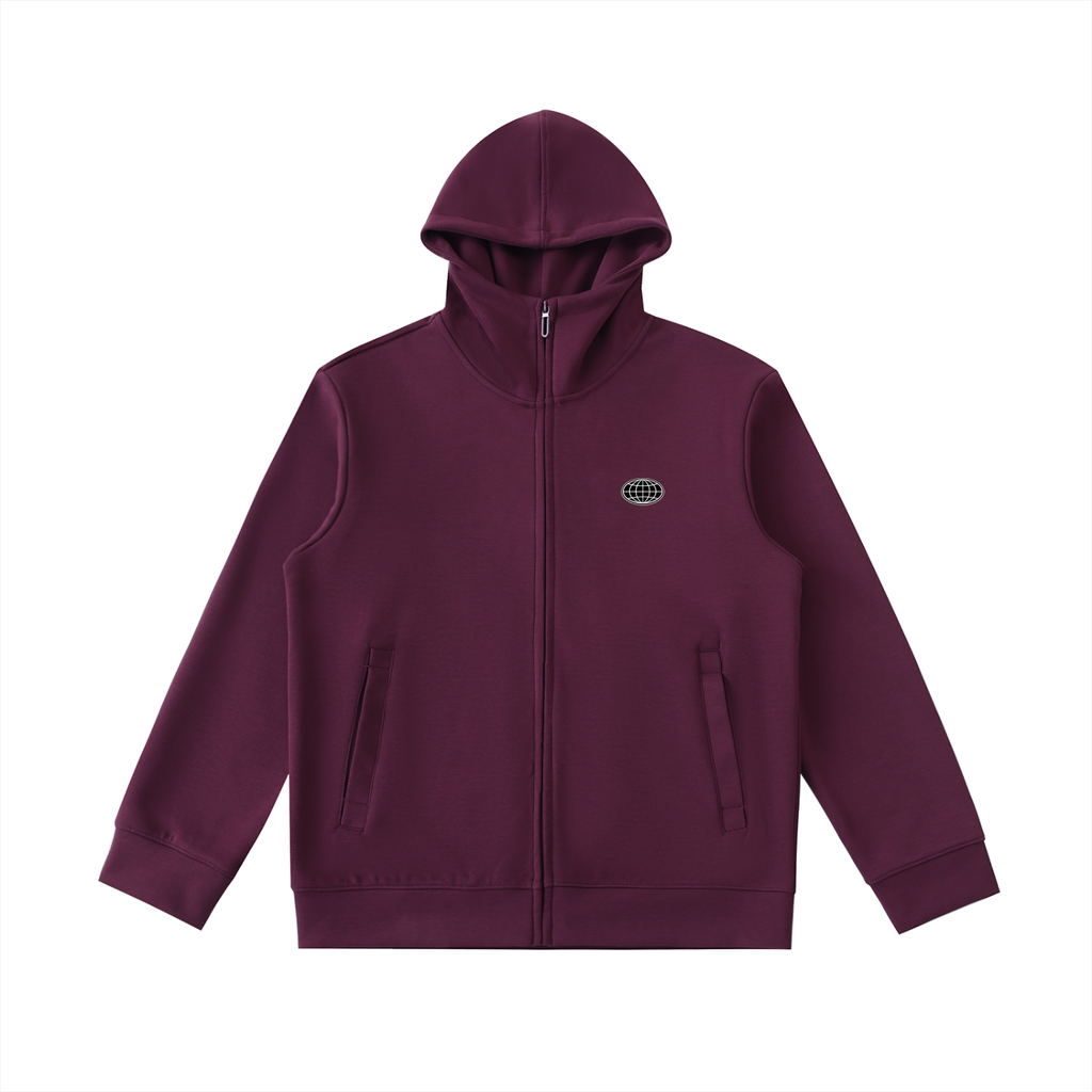 High Neck  Zip-Up Hoodie
