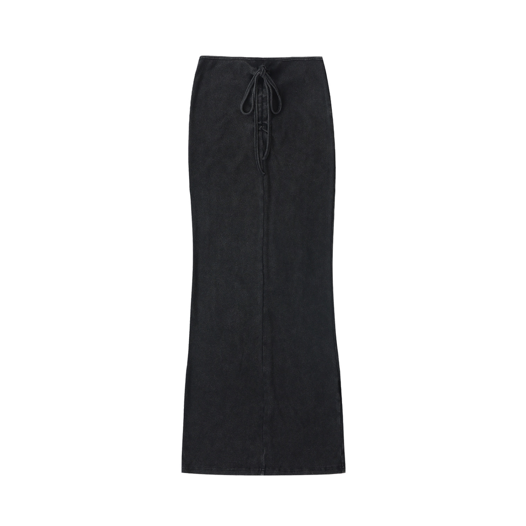 Drawstring Maxi Skirt