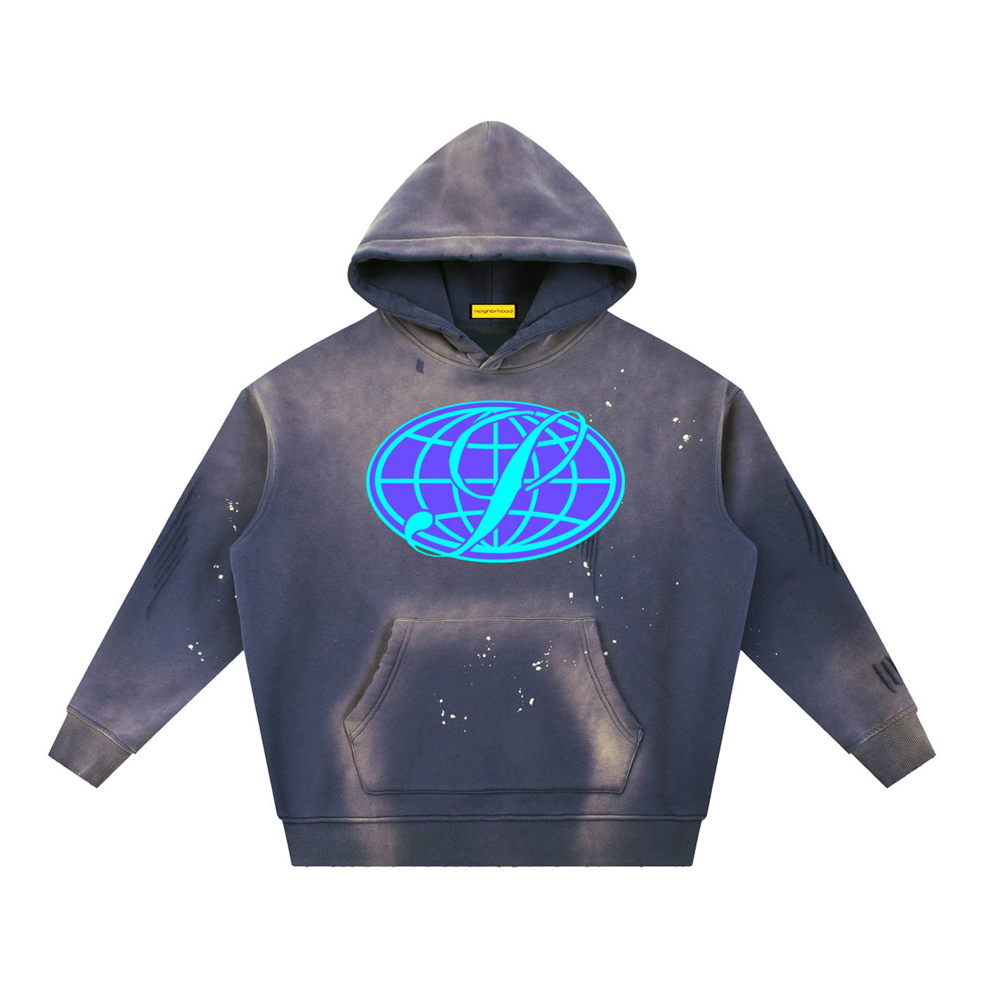 N-S Frayed Fleece Hoodie