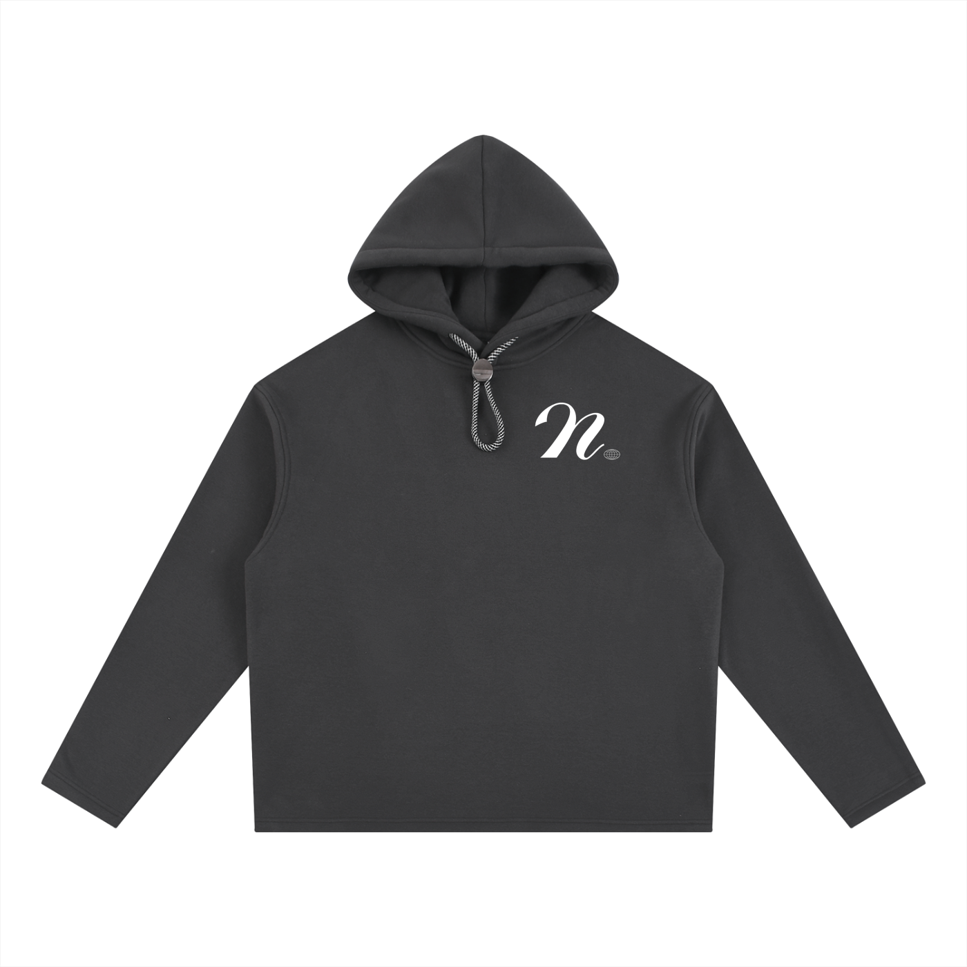 Drawstring script hoodie