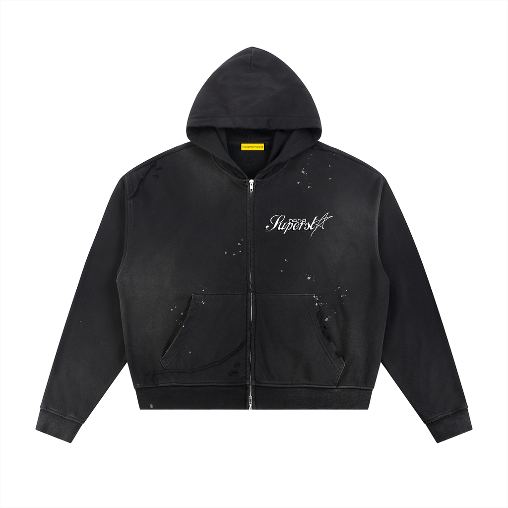 N-S Distressed Fleece Hoodie