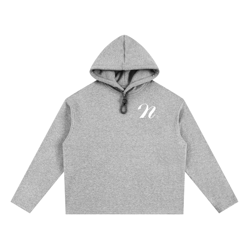 Drawstring script hoodie
