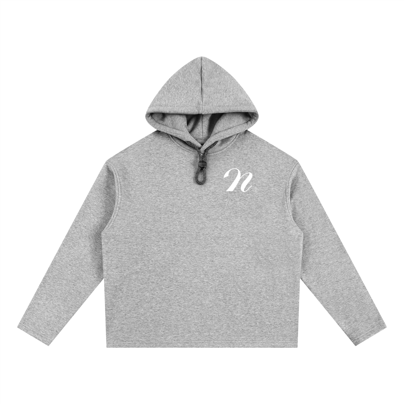 Drawstring script hoodie