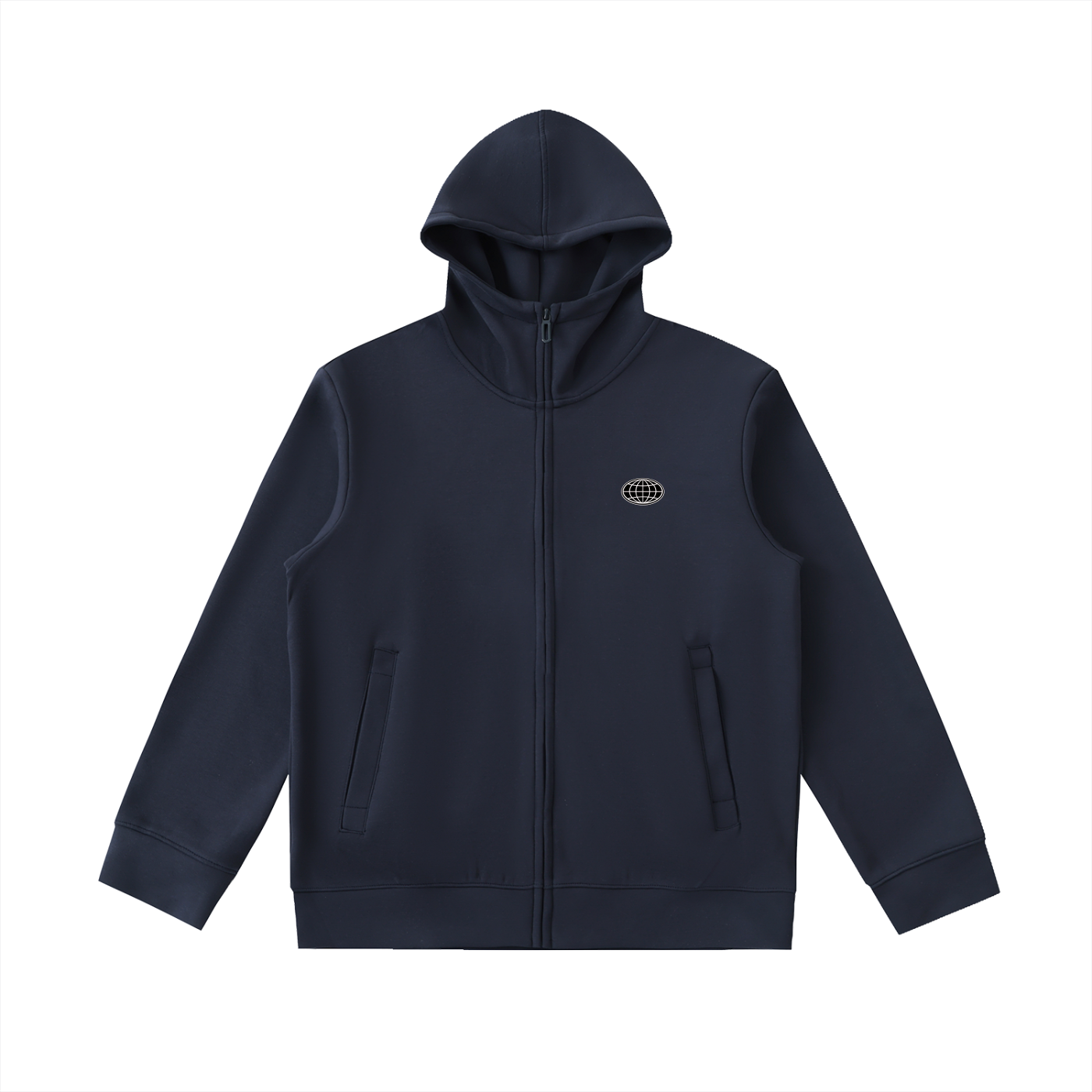 High Neck  Zip-Up Hoodie