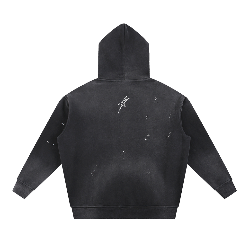 N-S Frayed Fleece Hoodie