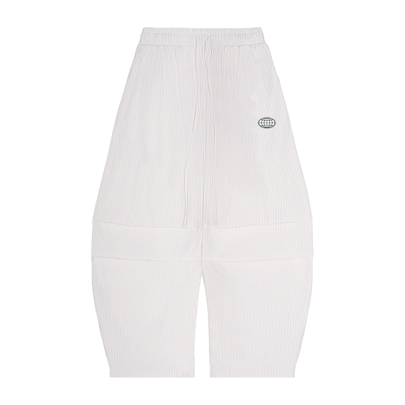 Vertical Stripe Barrel Pants