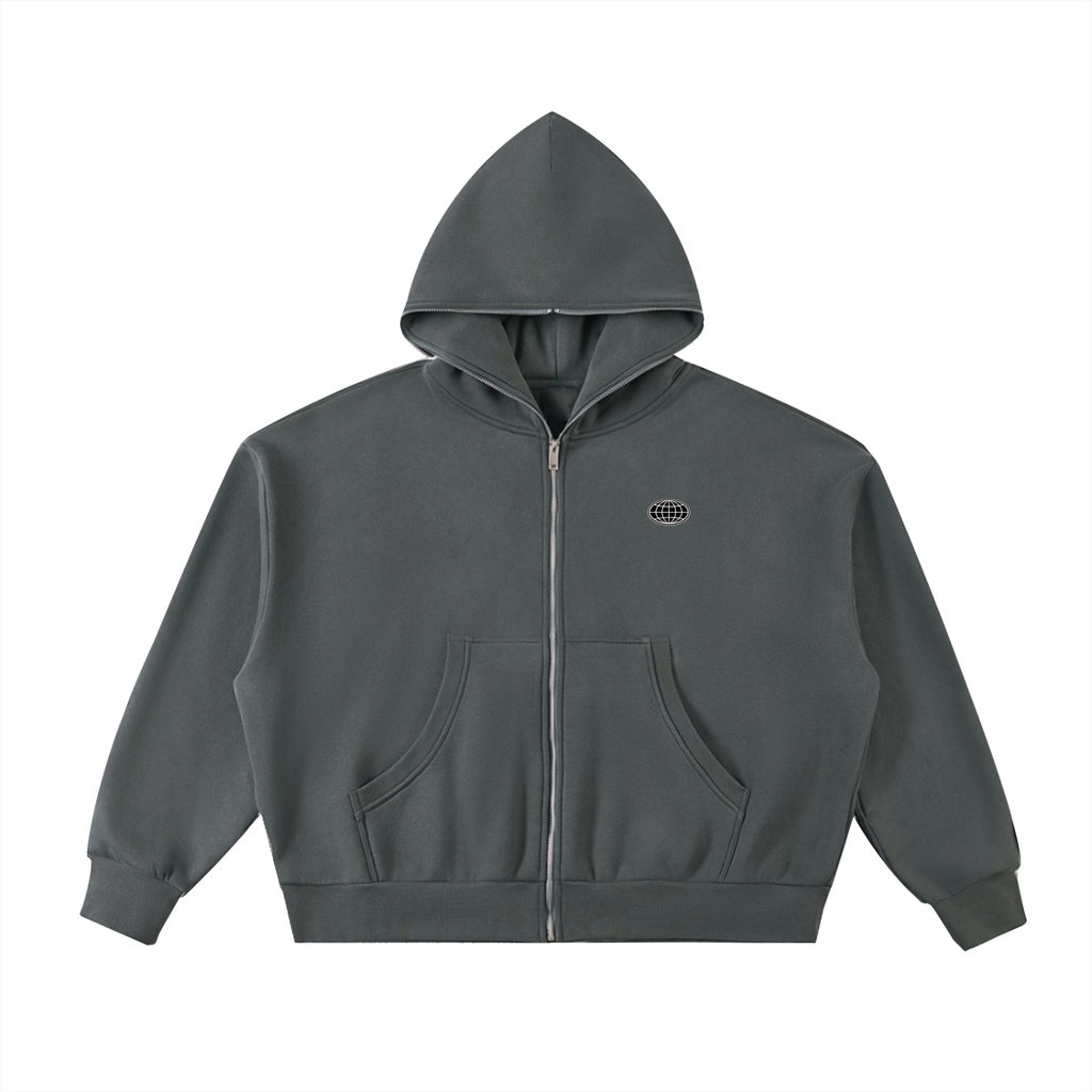Full-Zip Boxy Hoodie