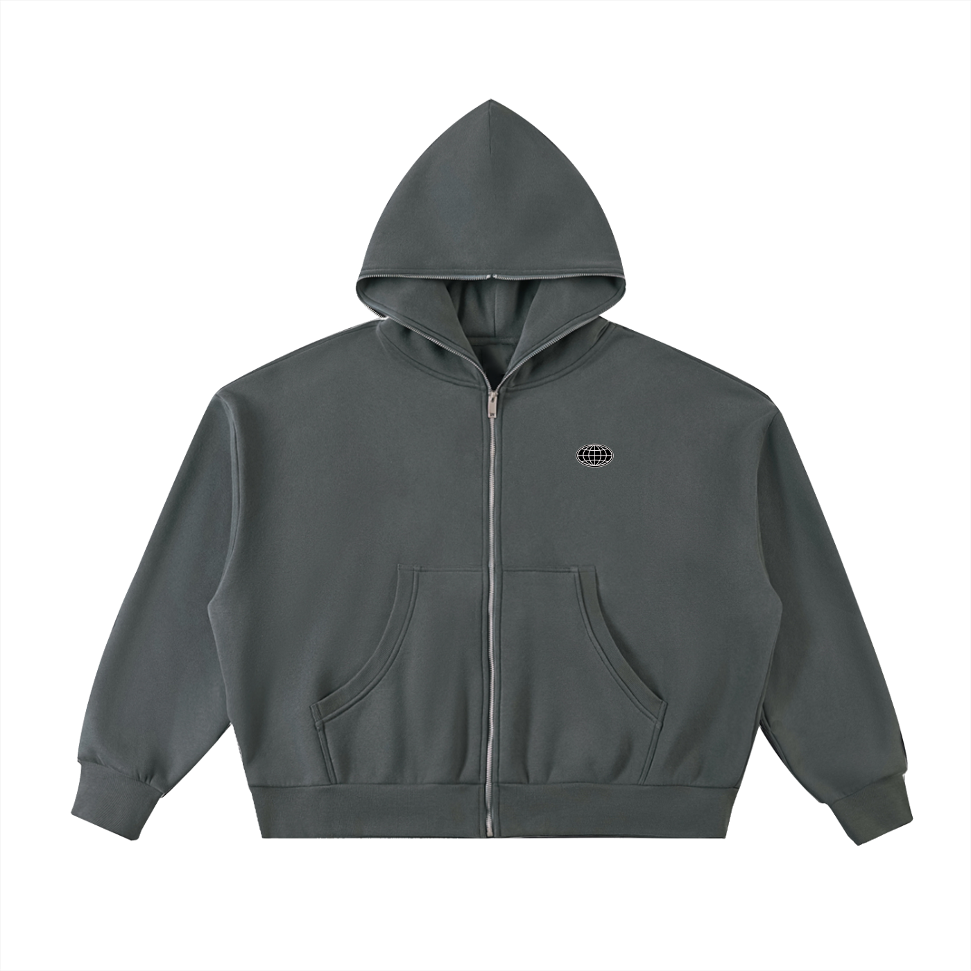Full-Zip Boxy Hoodie