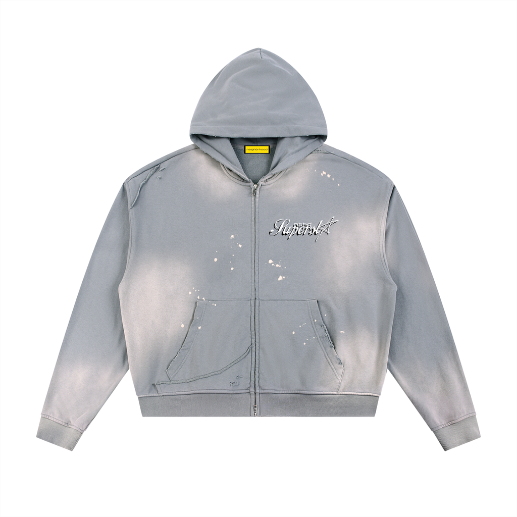 N-S Distressed Fleece Hoodie