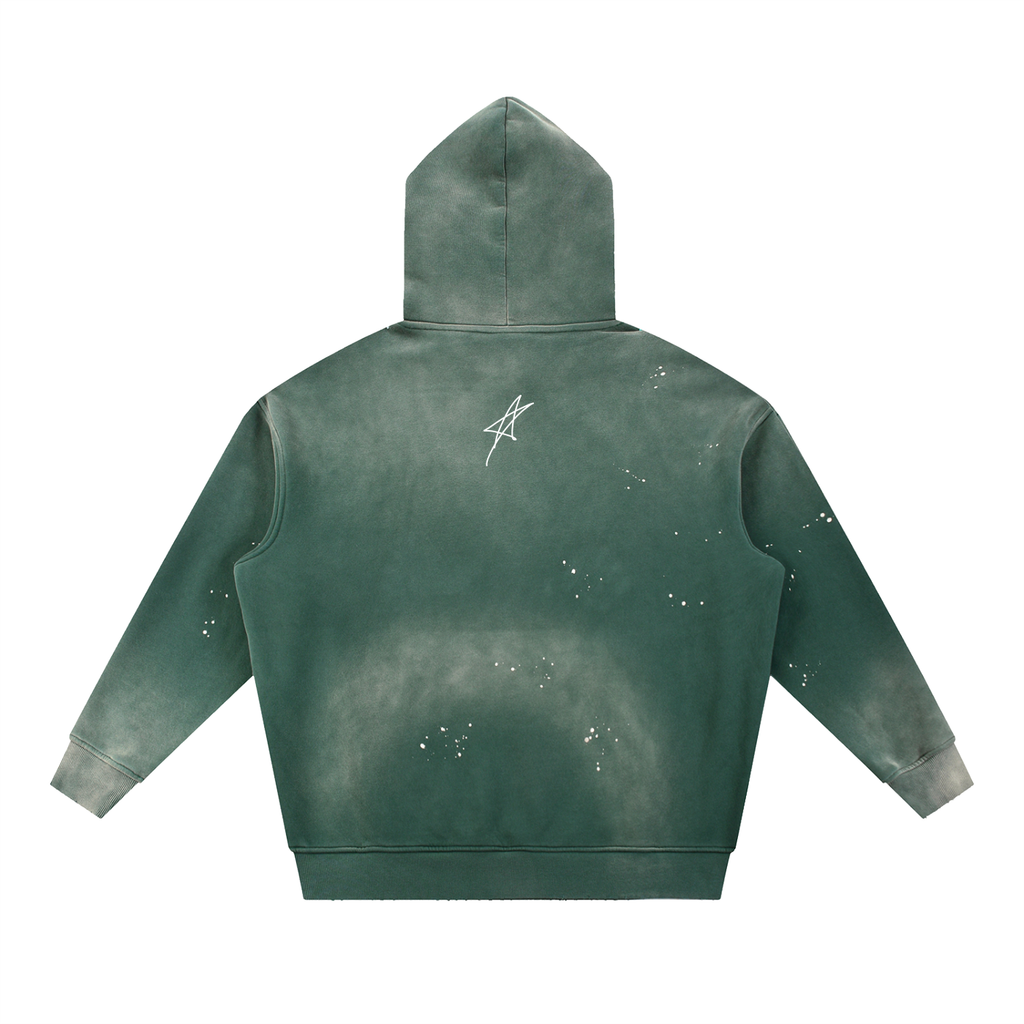 N-S Frayed Fleece Hoodie