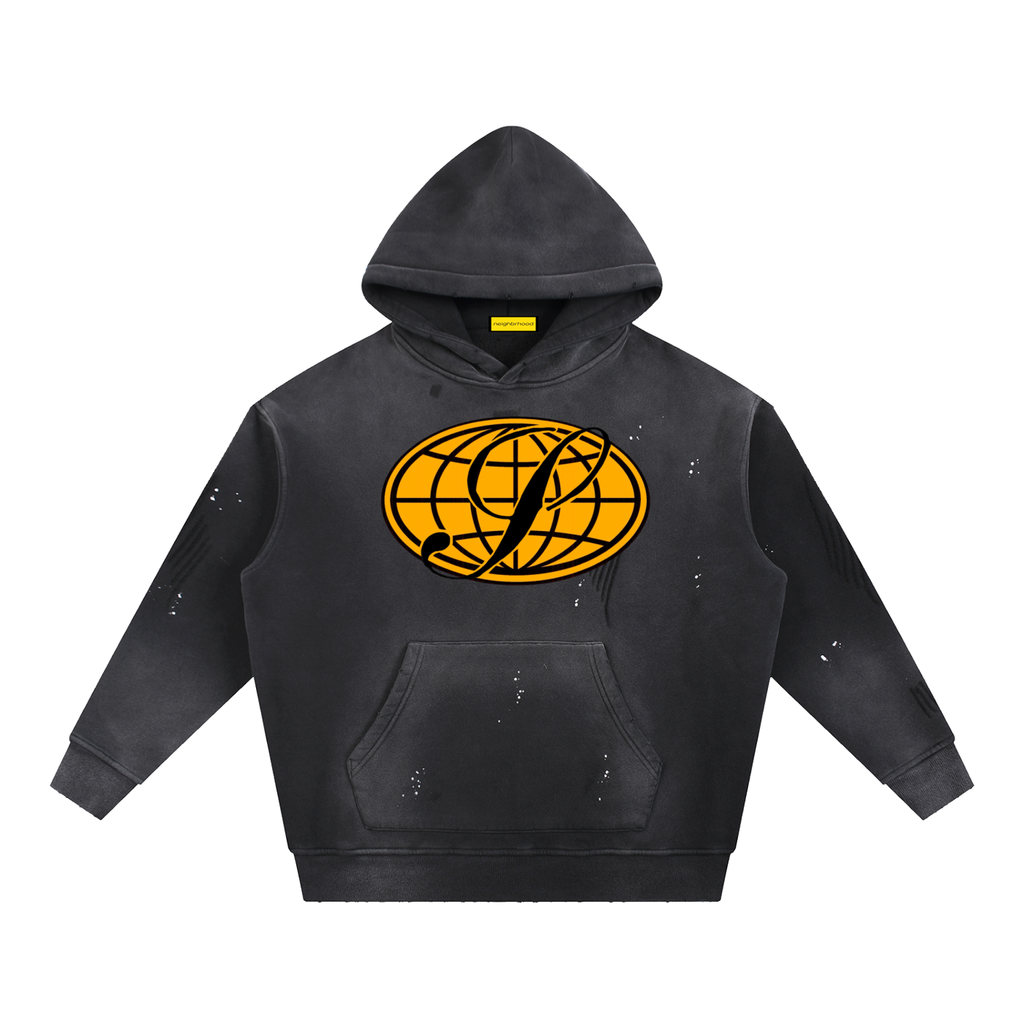 N-S Frayed Fleece Hoodie