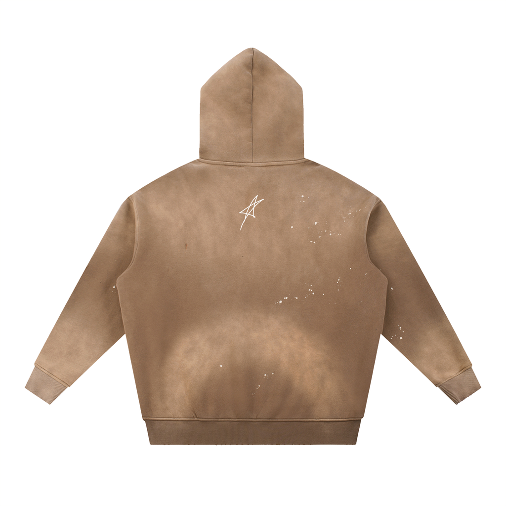 N-S Frayed Fleece Hoodie