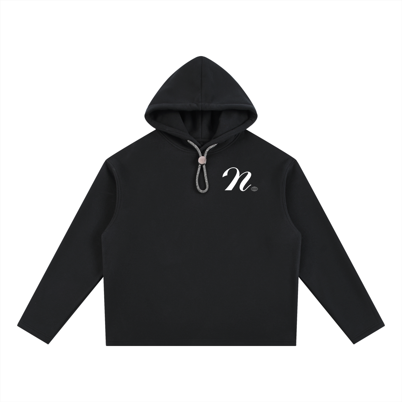 Drawstring script hoodie