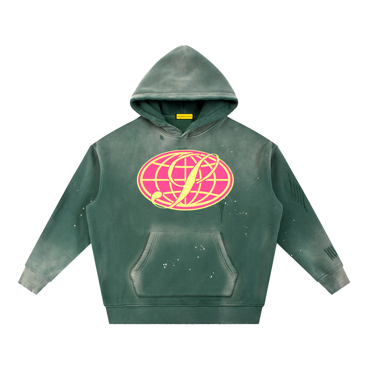 N-S Frayed Fleece Hoodie