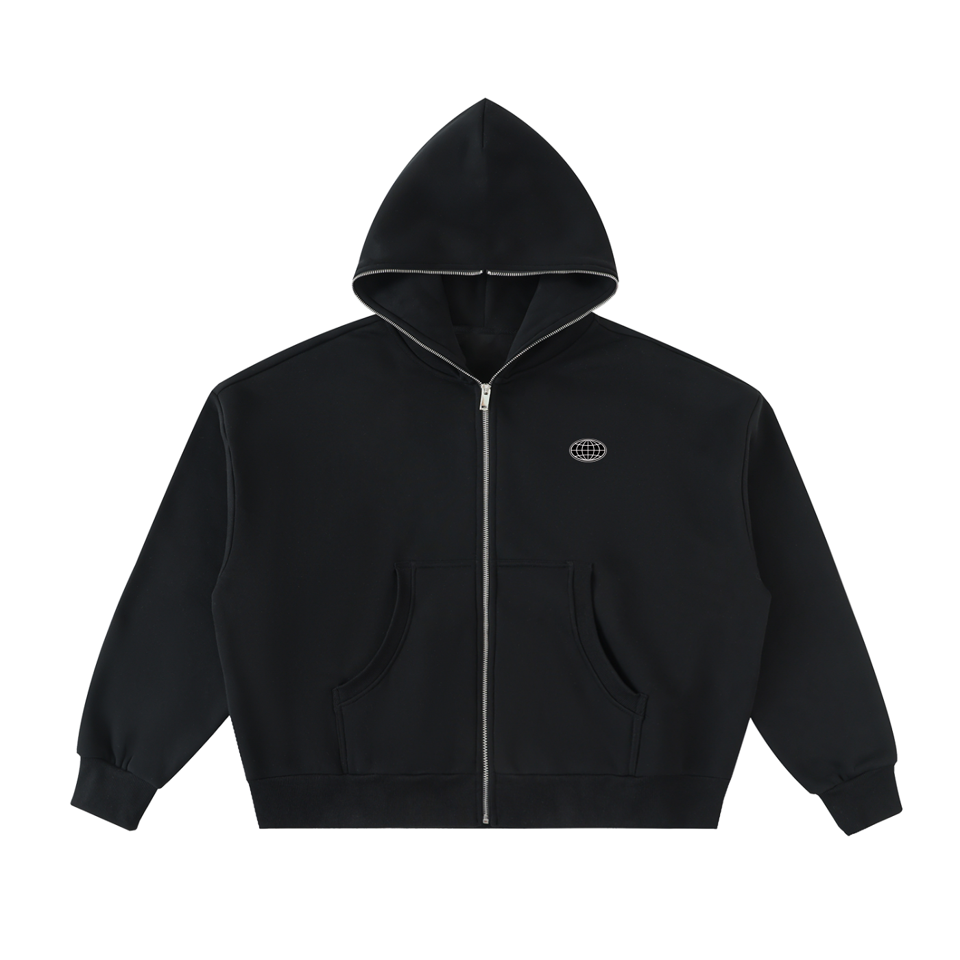 Full-Zip Boxy Hoodie