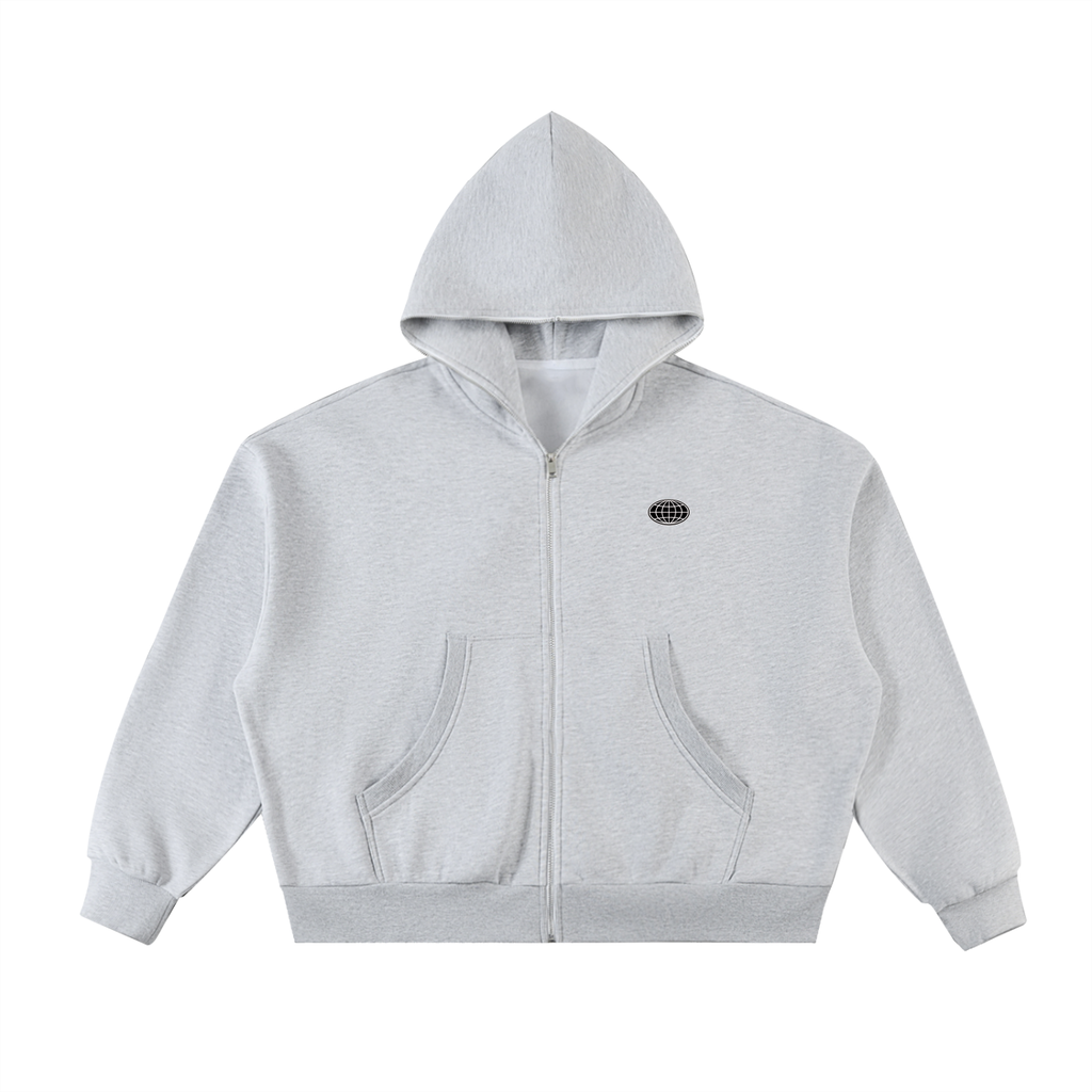 Full-Zip Boxy Hoodie