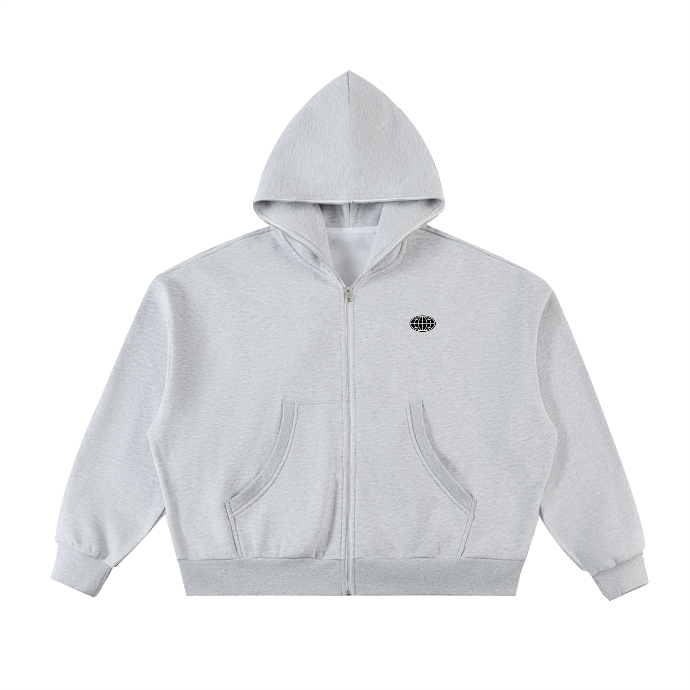 Full-Zip Boxy Hoodie