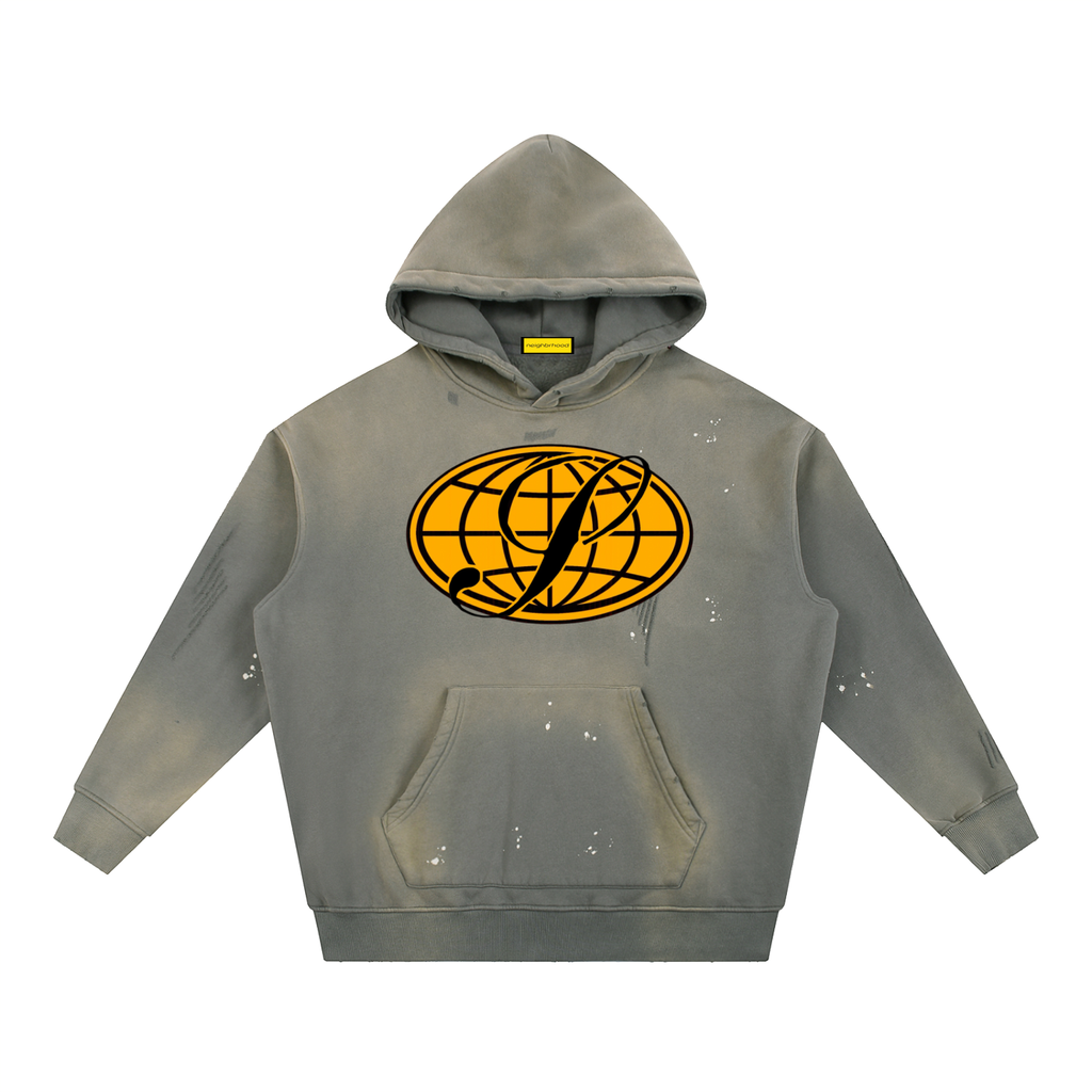 N-S Frayed Fleece Hoodie