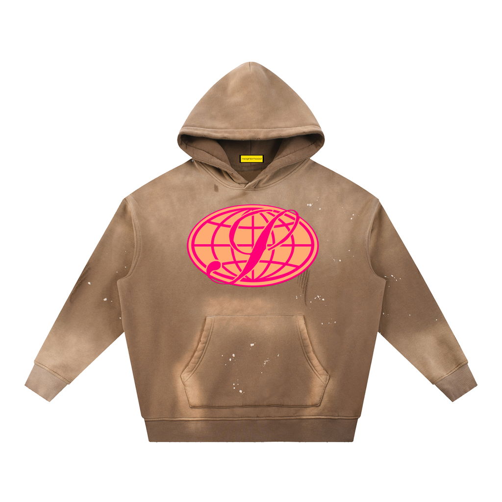 N-S Frayed Fleece Hoodie