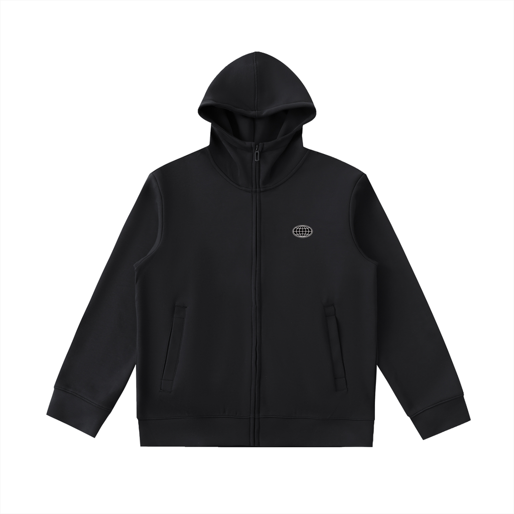 High Neck  Zip-Up Hoodie