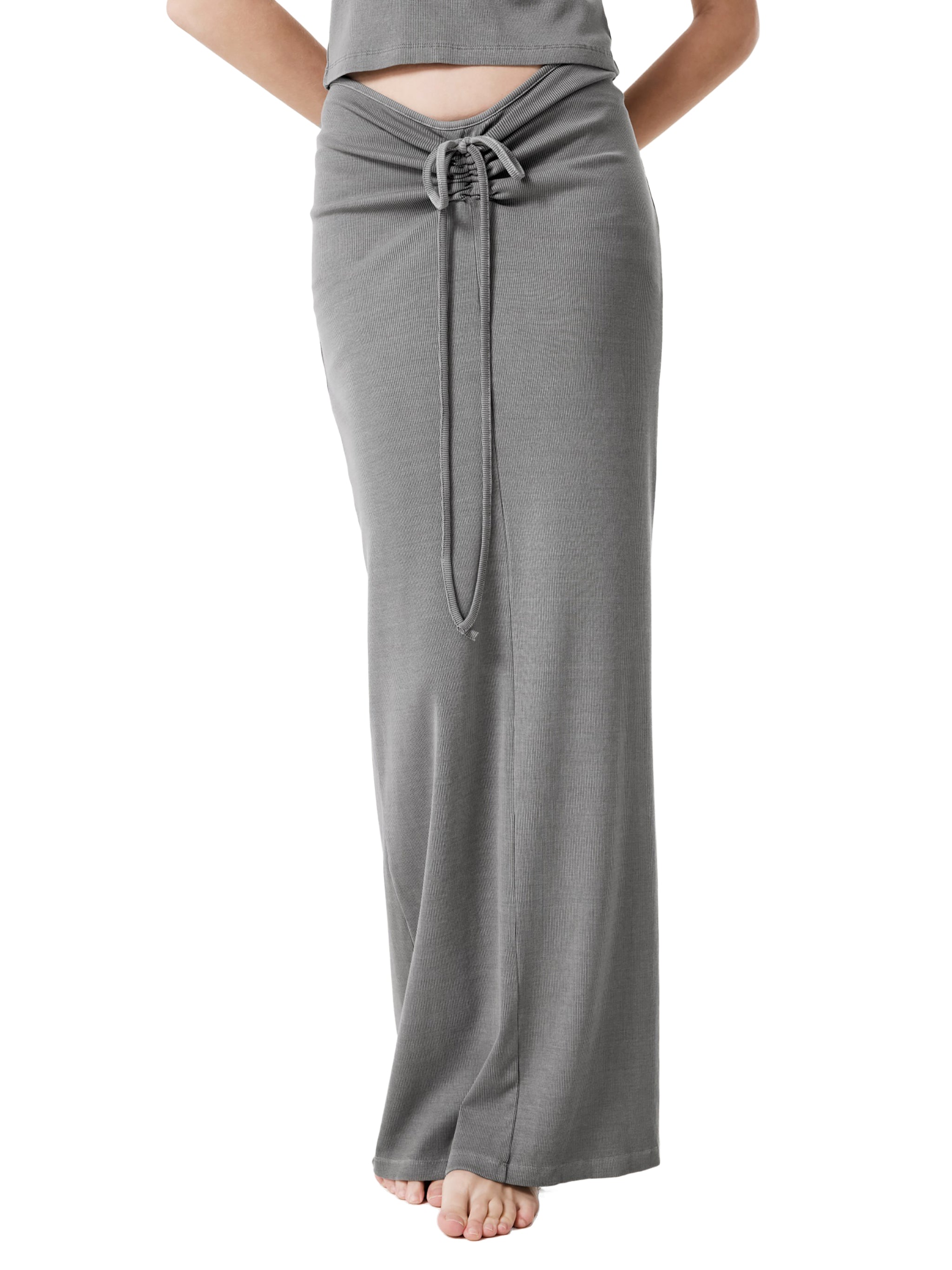 Drawstring Maxi Skirt